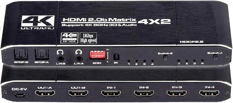 HDMI Matrix 4x2 4K60Hz