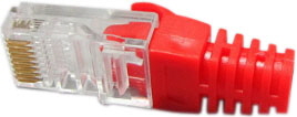 Boot Red RJ45 CAT6 Easy pass through connector