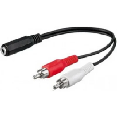 Adapter 3,5mm hona>2xRCA hane 20cm