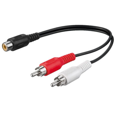 Adapter 2xRCA hane>1xRCA hona
