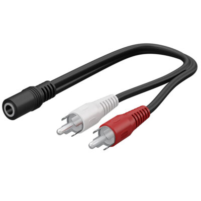 Adapter 3,5mm hona>2xRCA hane