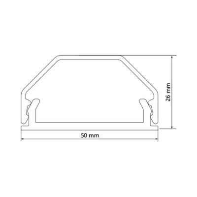 Kabelkanal Alu 50x26, Svart, 1,1m - Bild 2