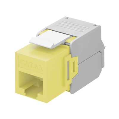 Keystone jack RJ45 CAT6A UTP Gul