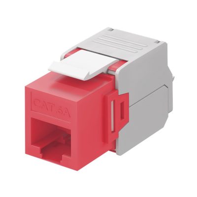 Keystone jack RJ45 CAT6A UTP Röd