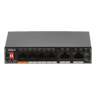 Nätverksswitch 1Gpbs, 4+2 port PoE*