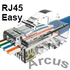 Arcus genomgående RJ45 plugg med böjd hakfri båge